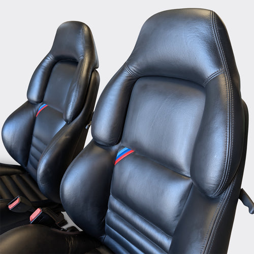 BMW E36 M3 Vader originalstolar i svart läder – totalrenoverade