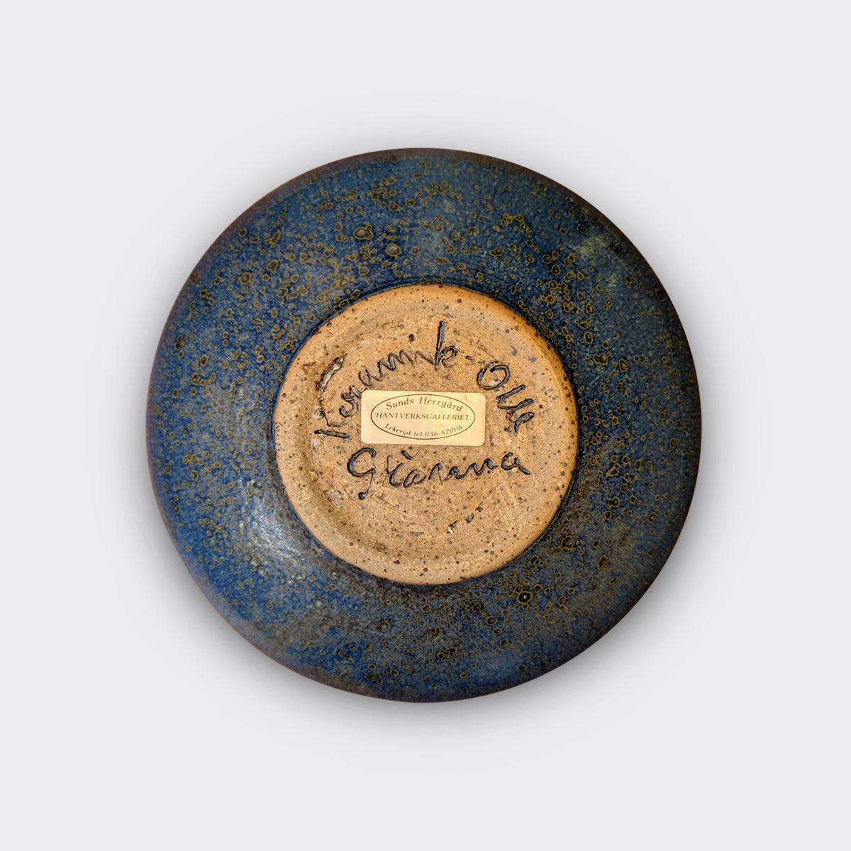 Keramikskål med blå glasyr från Keramik Olle Gränna – bild 4